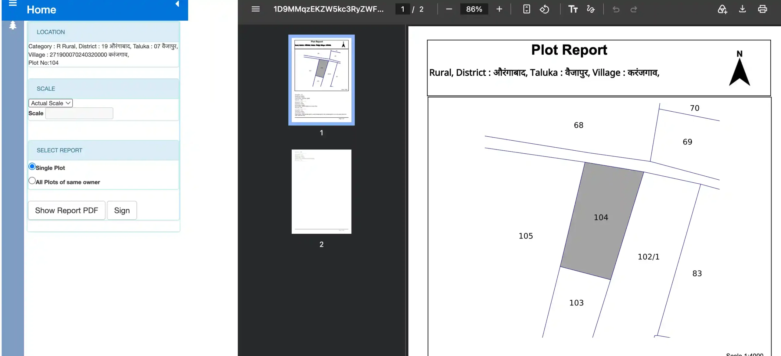 Plot Report and Map Analysis Screenshot 2